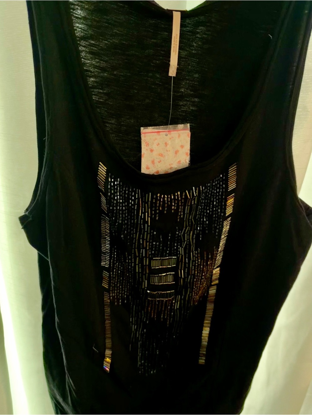 Free People Black Beaded Tank Top - Picture 5 of 8